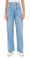 Ba&sh Mima Blue Drawstring Straight Jean In Blue Jeans