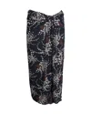 Ba&sh Omille Floral Knee-length Skirt In Navy Blue Cotton In Blue