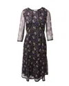 Ba&sh Ora Printed Midi Dress In Multicolor Silk In Multi