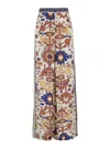 Ba&sh 'vlyde' Multicolor Pants With Front Concealed Closure And All-over Print In Beige