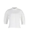 Ba&sh Piz Pleat Sleeve Top In Ivory Cotton In White