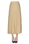 Ba&sh Pleated Lamè Knit Skirt In Gold