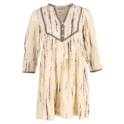 BA&SH BA & SH PRINTED QUARTER-SLEEVE MINI DRESS IN CREAM VISCOSE