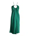 Ba&sh Rose Bulle Midi Dress In Green Polyester In Green