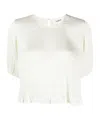 Ba&sh Ruched Short-sleeved Blouse In White