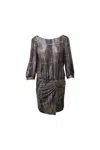 Ba&sh Salina Wrap-effect Knitted Dress In Metallic Silver Polyester In Silver