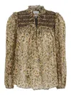 Ba&sh Multicolor Shirt With Lace Closure And All-over Print In Viscose Woman In Multicolor