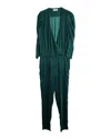 Ba&sh Surplice Top Jumpsuit In Green Velvet In Green