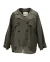 Ba&sh Tea Double-breasted Twill Jacket In Green Cotton In Green