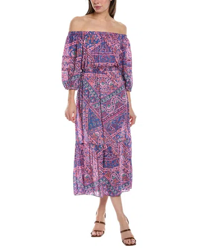 Ba&sh Tyler Böe Off-the-shoulder Midi Dress In Blue