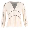 Ba&sh V-neck Top In Cream Viscose In White