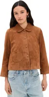 Ba&sh Veste Milas Suede Jacket Camel