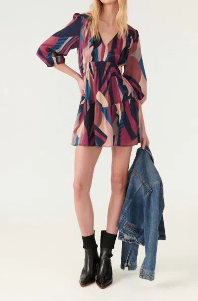 Ba&sh Wacla Short Dress In Maroon Pattern In Multi