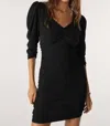 Ba&sh Wally Ruched Puff-sleeve Minidress In Black
