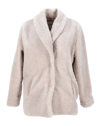 Ba&sh Welli Faux Shearling Coat In Ecru Polyester In Beige