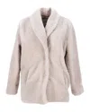 Ba&sh Welli Faux Shearling Coat In Ecru Polyester In White