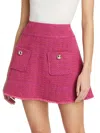 Ba&sh Bonnie Tweed Mini Skirt In Rose