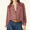 Ba&sh Women's Chemise Kelani Blouse In Bordeaux