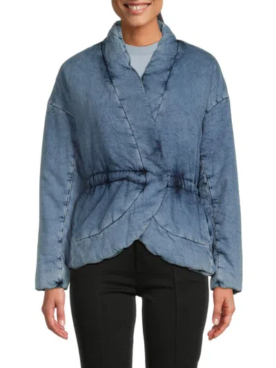 Ba&sh Women's Denim Puffer Jacket In Blue