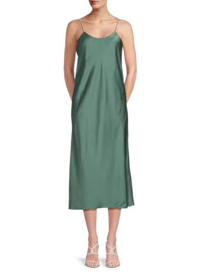 Ba&sh Women's Embellished Satin Midi Slip Dress In Green