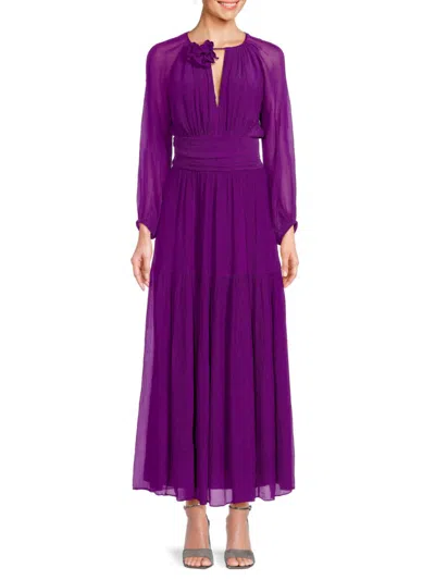 Ba&sh Women's Helena Keyhole Silk Blend Maxi Dress In Violet