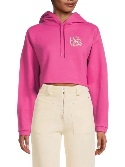 Ba&sh Women's Helia Logo Cropped Hoodie In Pink