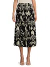 BA&SH WOMEN'S JUPE AMALIA CHEVRON PRINT MIDI SKIRT