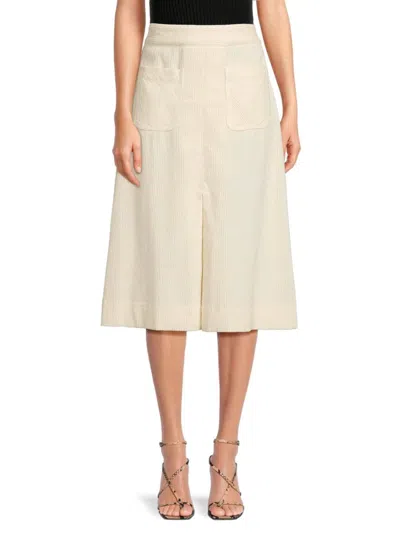 Ba&sh Women's Jupe Benchi Corduroy A Line Skirt In Ecru