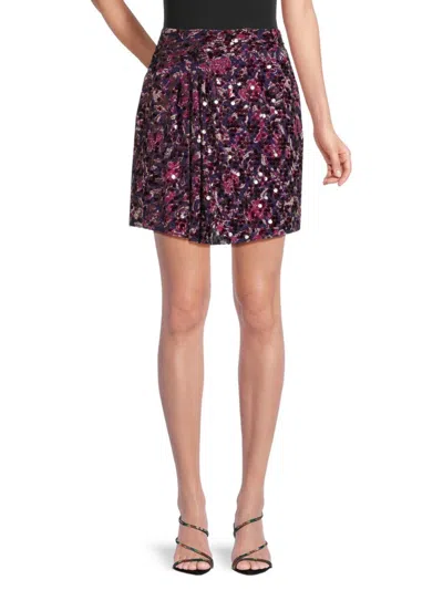 Ba&sh Women's Jupe Slime Sequin Mini Skirt In Violet