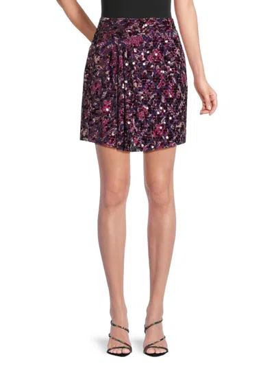 Ba&sh Women's Jupe Slime Sequin Mini Skirt In Purple