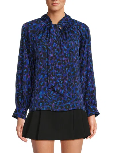 Ba&sh Women's Leopard Print Blouse In Blue