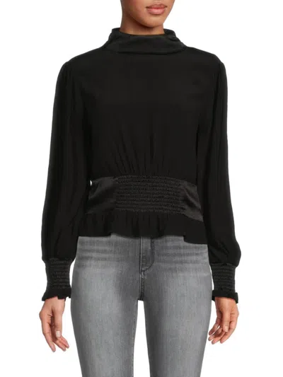 Ba&sh Ba & Sh Noveo Blouson Sleeve Top In Noir