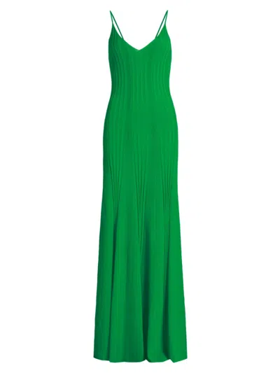 Ba&sh Women's Pamila Rib-knit Maxi Dress In Vert