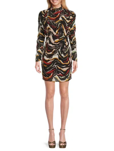 BA&SH WOMEN'S PERNEL PRINT V BACK MINI DRESS