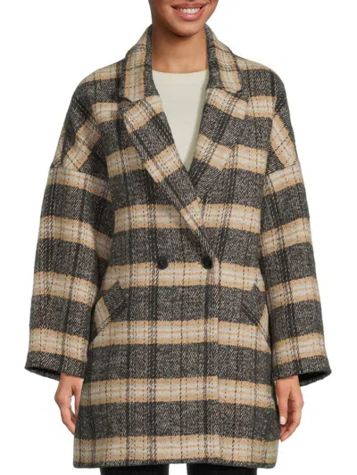 Ba&sh Women's Plaid Wool Blend Oversized Blazer In Neutral