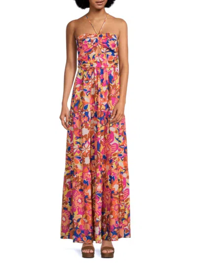 Ba&sh Women's Safia Floral Halterneck Maxi Dress In Rose