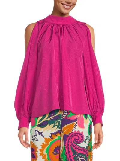 Ba&sh Stefy Slit Sleeve Top In Fuchsia