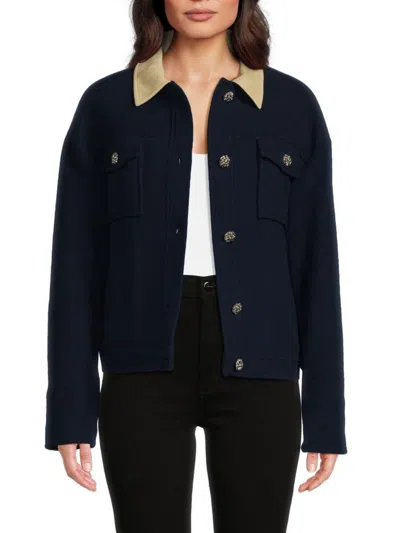 Ba&sh Women's Tino Wool Blend Jacket In Navy