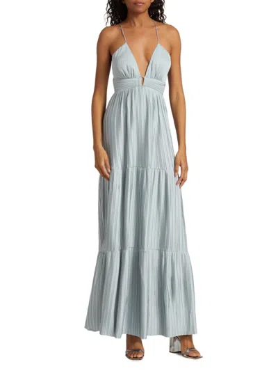 Ba&sh Women's Wasta Pleated Satin Plissé Maxi Dress