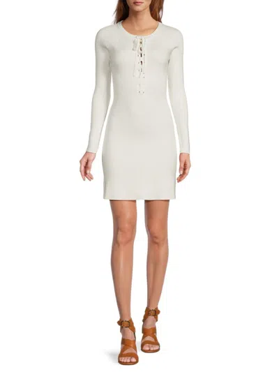 Ba&sh Women's Willy Ribbed Sheath Mini Dress In Blanc
