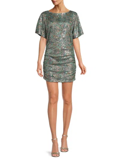 Ba&sh Women's Zendaya Sequin Ruched Mini Dress In Silver