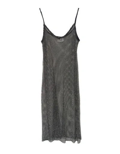 Baacal Crystal Stone Mesh Dress In Gray