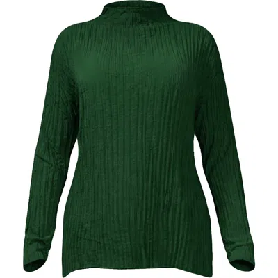 Baacal Esme Pleated Funnel Neck Top In Green