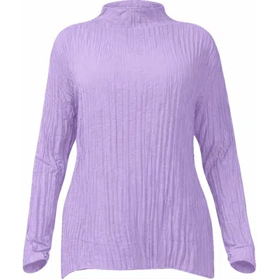 Baacal Esme Pleated Funnel Neck Top In Purple