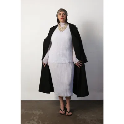 Baacal Esme Pleated Funnel Neck Top In White