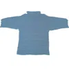 Baacal Ingrid Pleated Mock Neck Top In Blue