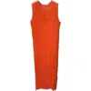 Baacal Jaya Pleated Dress In Orange