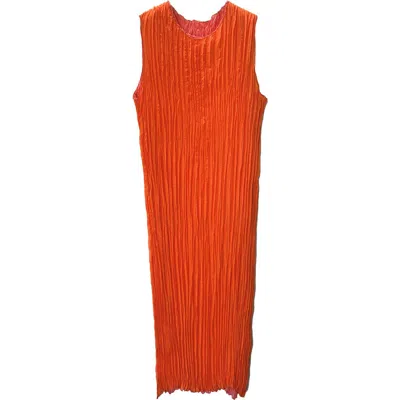 Baacal Jaya Pleated Dress In Orange