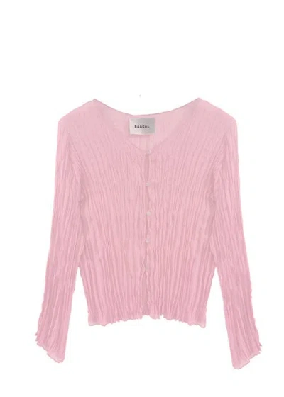 Baacal Maya Pleated Cardigan In Pink