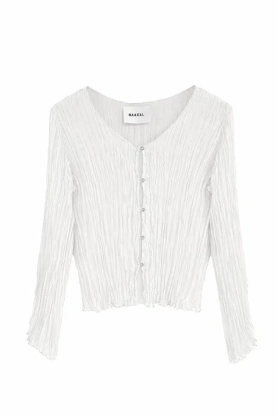 Baacal Maya Pleated Cardigan In White